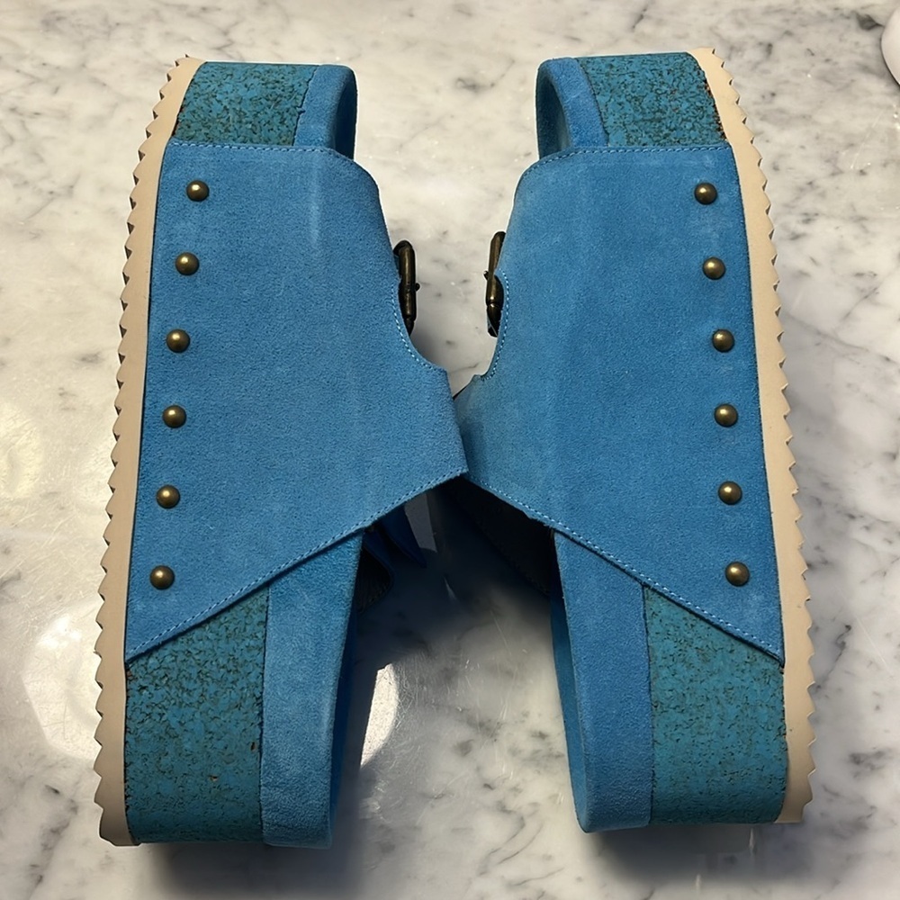 Free People x Intentionally Rule Breaker Suede Sandals Size 9 NIB - Picture 7 of 16